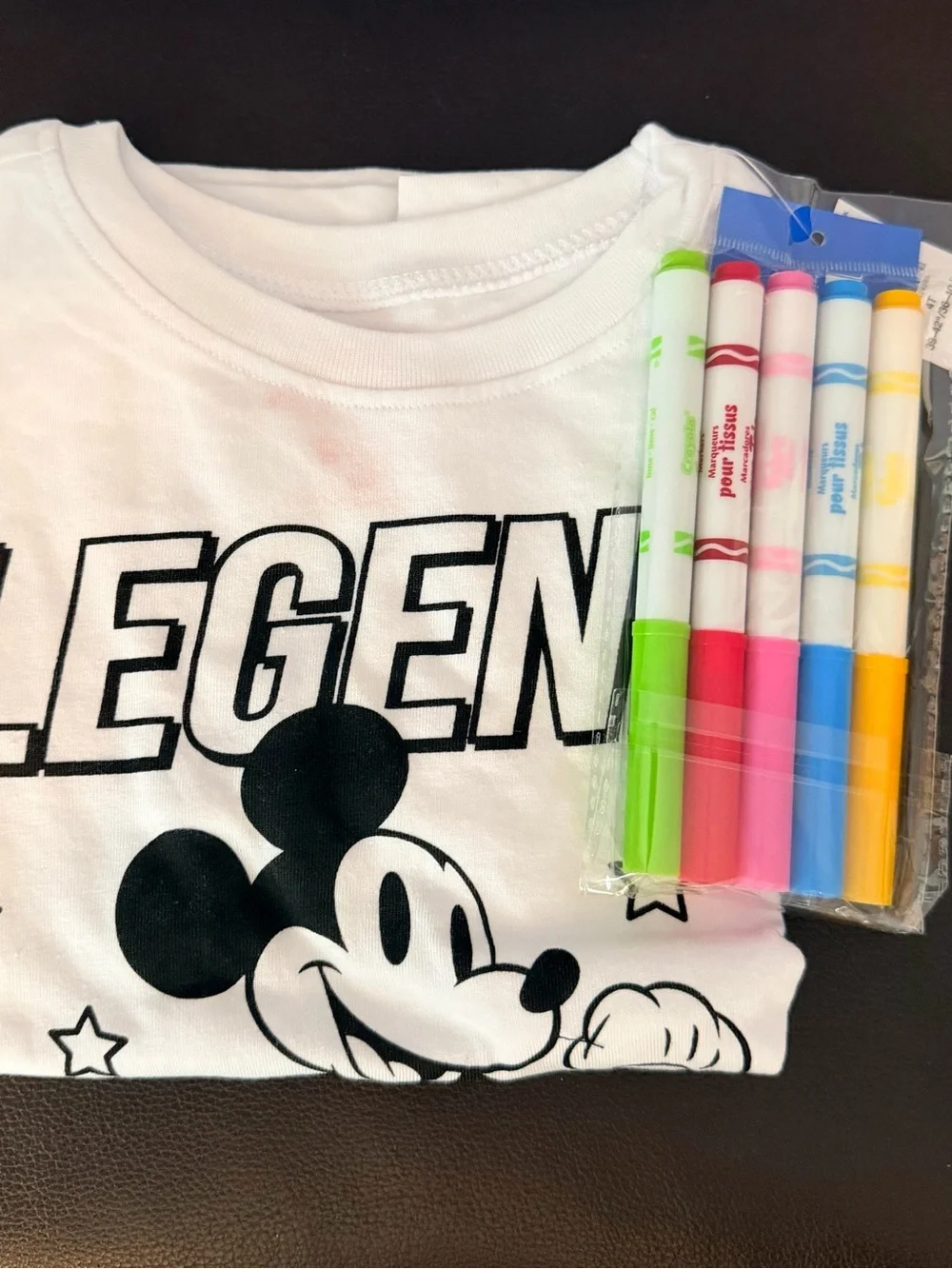 Old Navy Kids Color Me Tee with Mickey Graphic includes Fabric Markers